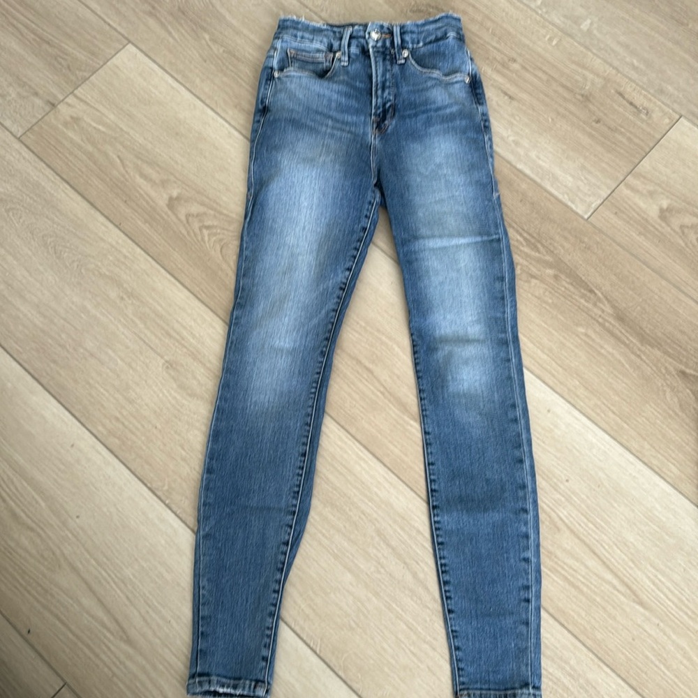 Good American Good Waist Hi Rise Light Compression Jeans Size 25
